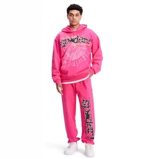 跨境欧美潮嘻哈卫衣Sp5der P*NK V2 Hoodie连帽衫运动衫套装