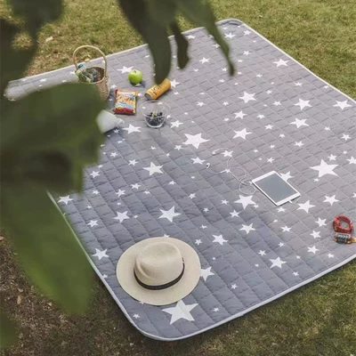 Avtomobil döşəmə paspasları: Outdoor picnic mat Spring - gray-star-190200cm