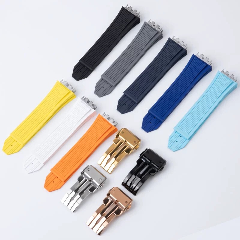 In-stock quick-release fluororubber strap with metal ends suitable for Ulysse Nardin Big Bang 441, 26*18mm