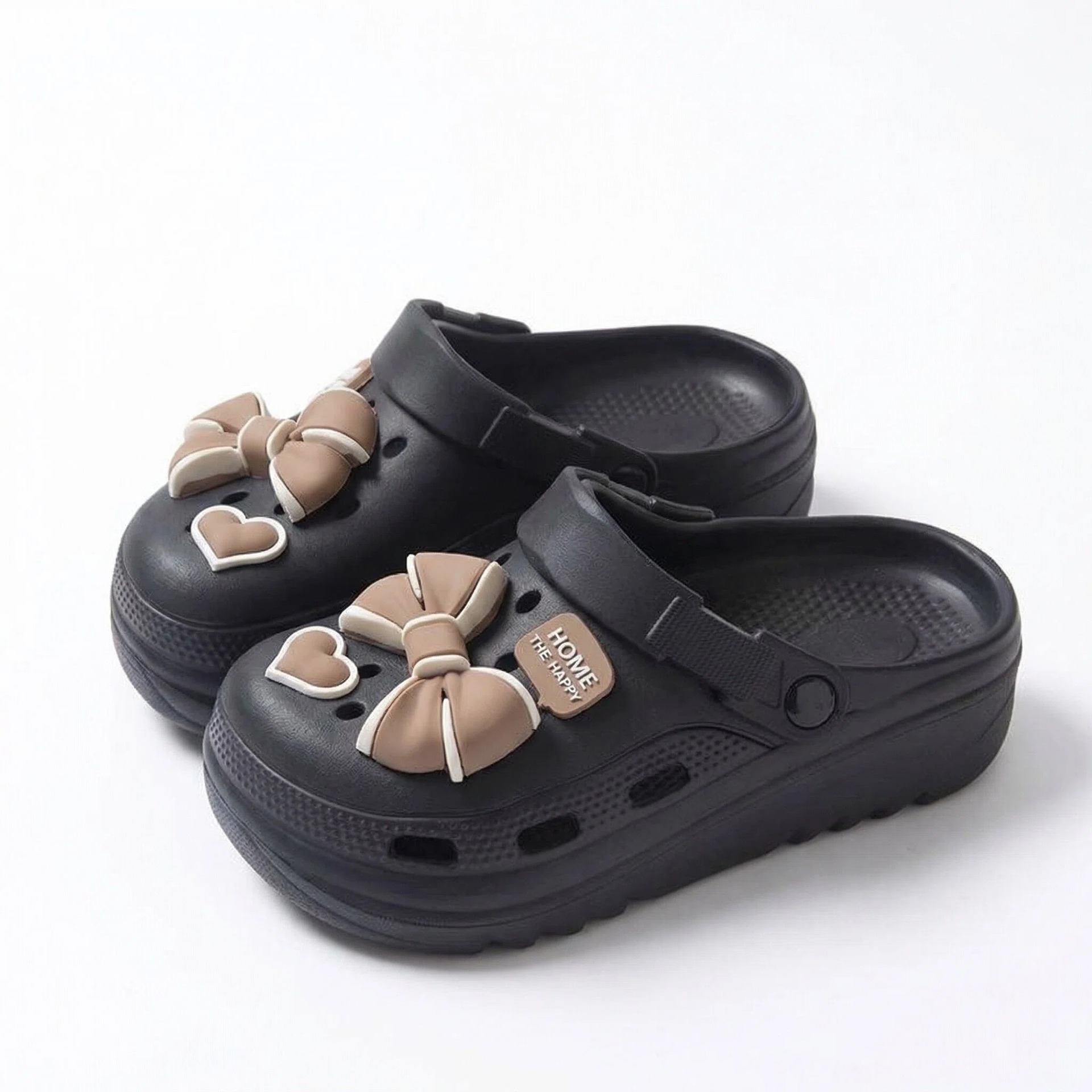 With bow, black