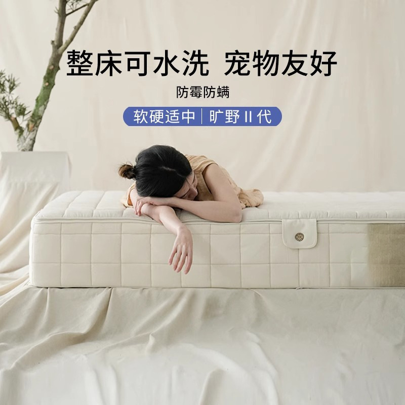 Qizuo Wilderness 2Nd Generation Mattress Is the Same as the 0-Glue Removable Independent Spring Silicone Sponge, Washable, Soft and Hard