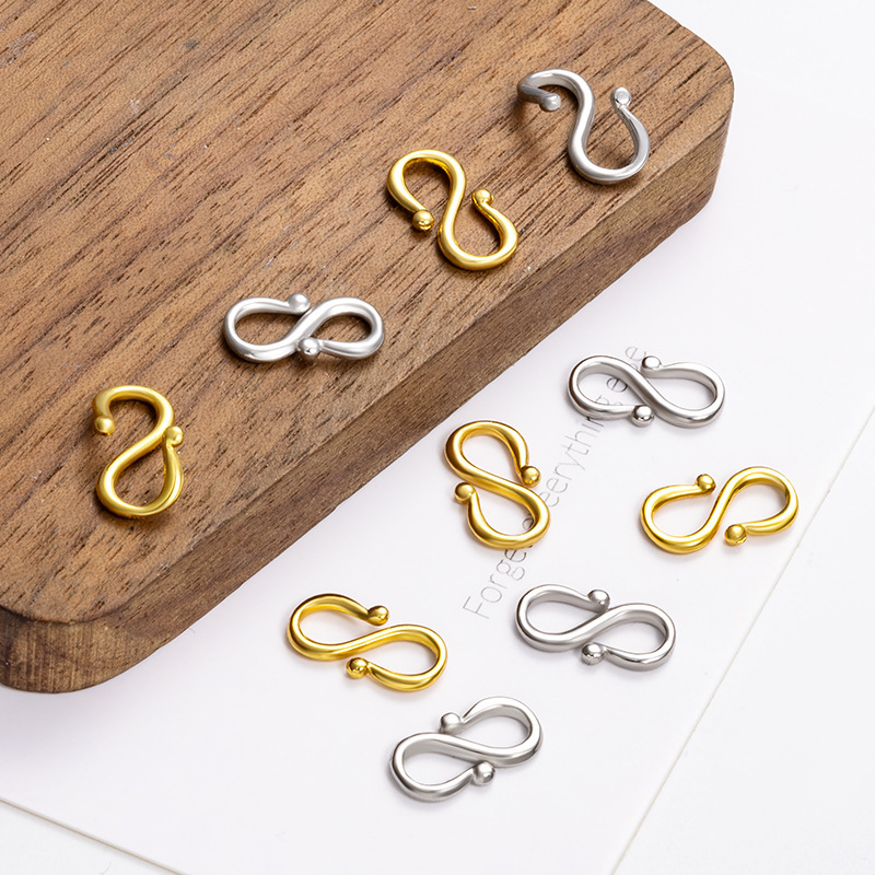 Stainless Steel 18K Gold Plated Color Resistant M Buckle S Buckle Diy Bracelet Necklace Coil Connector Handmade Jewelry Material Accessories Stainless Steel 18K Gold Plated Color Resistant M Buckle S Buckle Diy Bracelet Necklace Coil Connector Handmade Jewelry Material Accessories