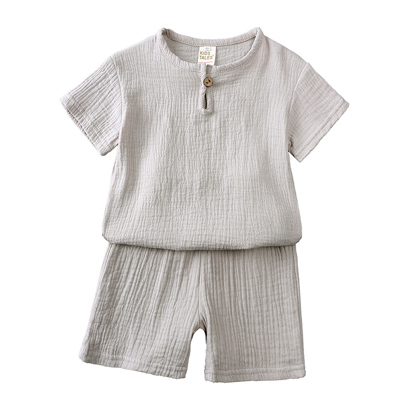 140g Weight Kids Clothing Sets Children's Clothing Type Short Sleeve Sleeve Length Cotton and Linen Fabric Type Shorts Sets Sets Type 2 Pieces Set Quantity Casual, Daily Occasion Round Neck Neckline Regular Fit Fit Type Solid Color Pattern Summer Season Girl'S, Boy'S Gender Simple Style Style Simple Style Solid Color Cotton And Linen Girls Clothing Sets 12