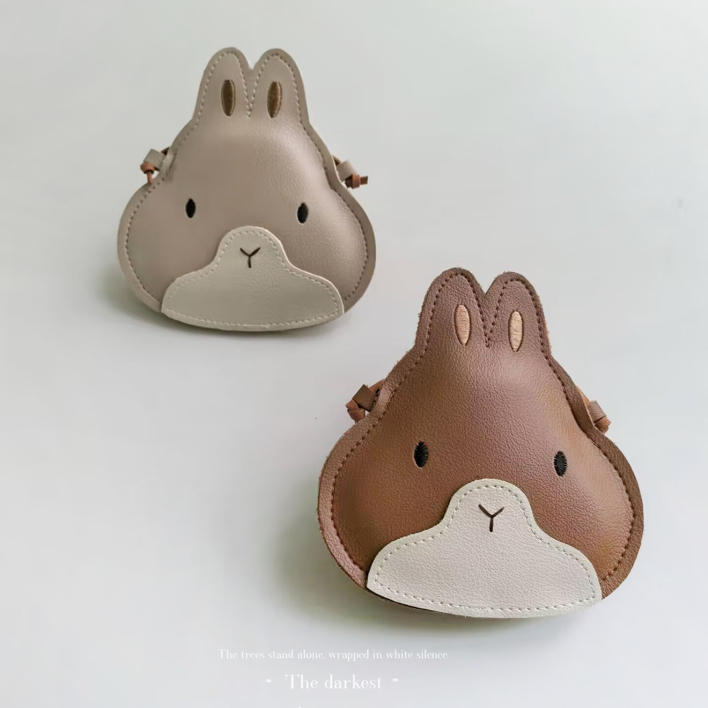 New Korean-style leather handmade bunny children's bag, cute coin purse and earphone bag for girls, wholesale