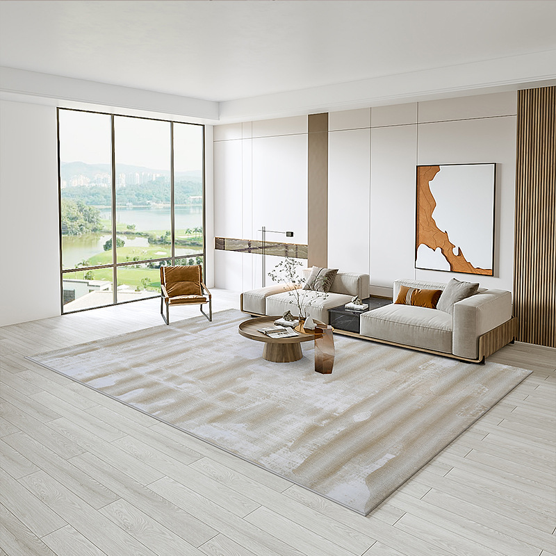 Alfombra sala de estar resistente a la suciedad fácil de cuidar sensación de alta calidad moderna simple crema gruesa hotel tejido impermeable geometría