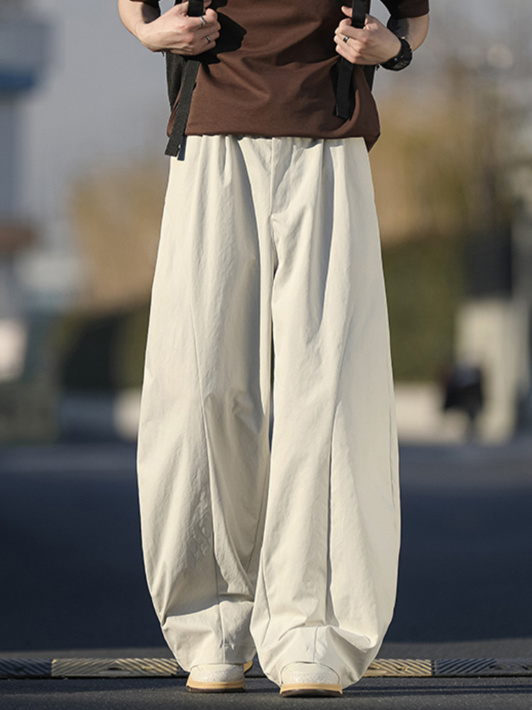 Herren Freizeithose Im American Style Mit Weitem Bein Gerade_voghion.com