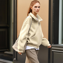 高克重卫衣外套重磅棉质连帽开衫中长款秋冬加厚美式情侣宽松帽衫