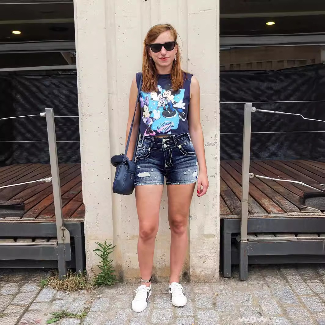 Shorts de Mezclilla Rotos para Mujer de Algodón y Poliéster con Cintura Alta y Alta Elasticidad