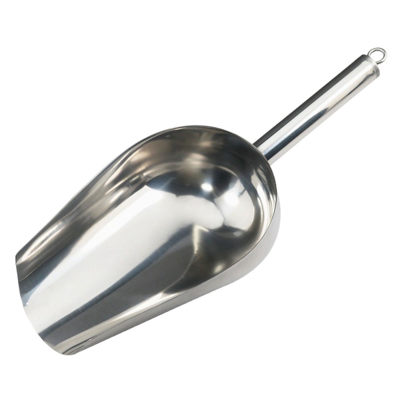 Pala de arroz engrosada de acero inoxidable con anillos pala de hielo harina comida té palomitas de maíz pala leche tienda de té cuchara de hielo especial