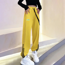 2025春夏季新款撞色拼接三道杠运动裤束脚裤宽松小个子休闲卫裤女