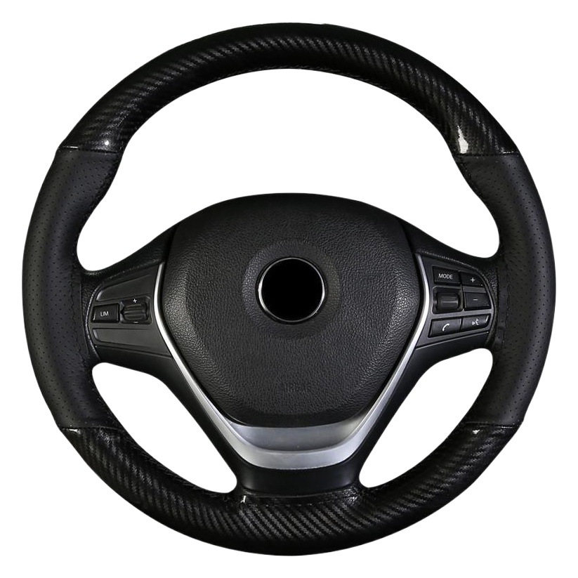 Cristal de fibra de carbono moda deportes mano coser volante cubierta cuatro estaciones universal coche manija cubierta #8809