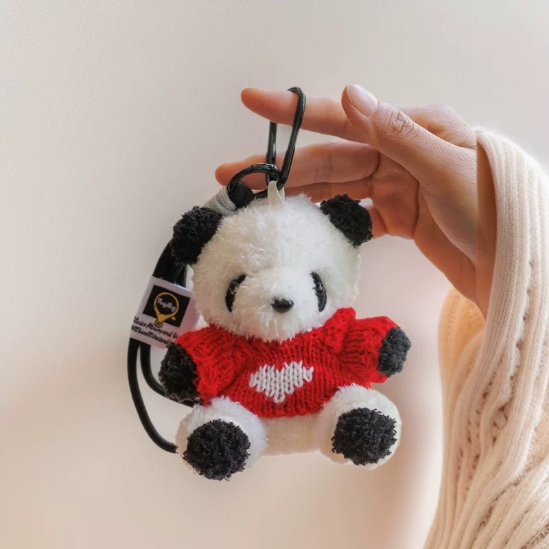 Caricatura panda peluche colgante oso espacial bolsa colgar decoración Wenchuang peluche muñeca llavero regalo para parejas