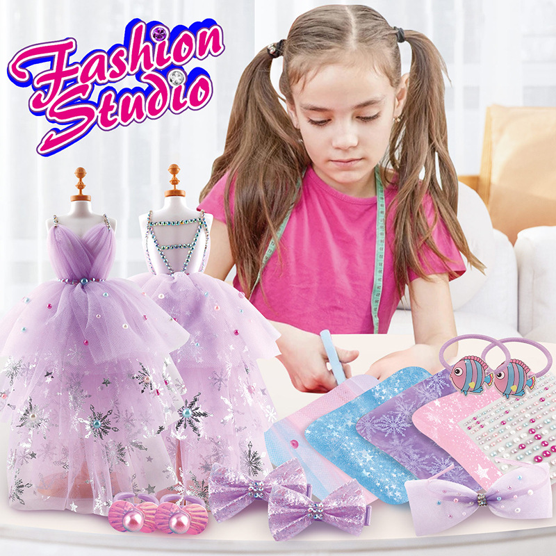 Children's Educational Creative clothing design handmade DIY making girls' clothes exquisite jewelry matching cross-border toys