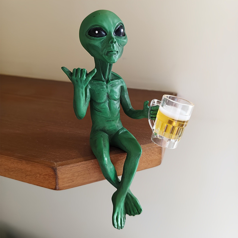 【跨境热销】外星人树脂摆件UFO室内户外花园装饰小雕像 家居装饰|undefined