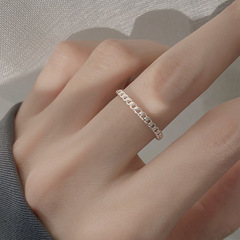 新款鏈條戒指女簡約ins小眾設計輕奢時尚個性食指環尾戒冷淡風批