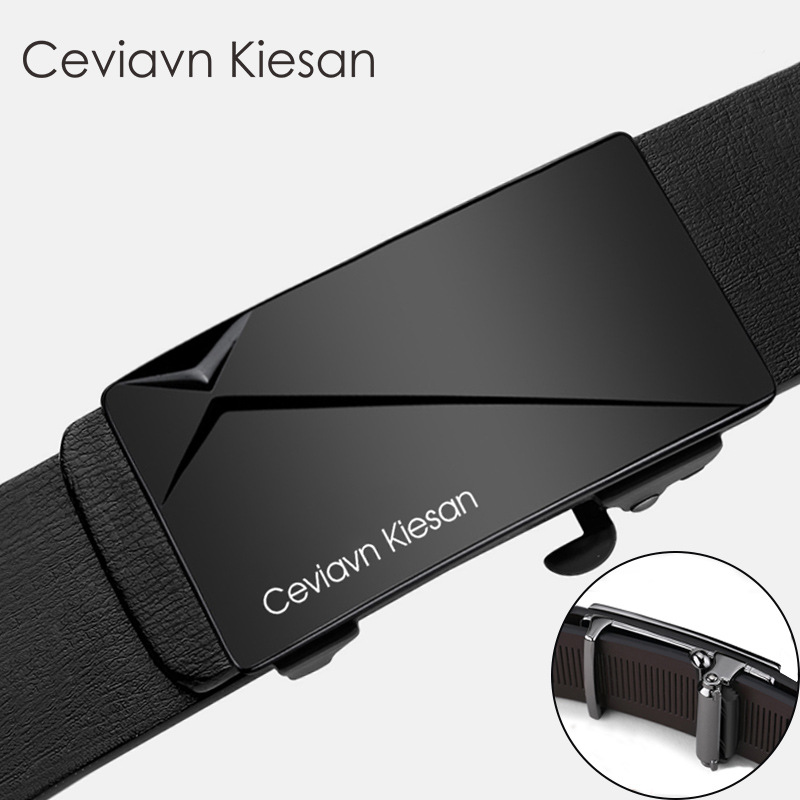 Ceviavn kiesan correa de cuero de los hombres Venta caliente desdentado hebilla automática de negocios fabricante de Cinturón de piel de vaca en stock