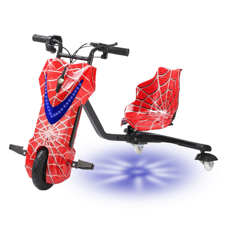 Coche de Derrape de Tres Ruedas para Niños, Amortiguador de Impactos, Coche de Equilibrio para Exteriores, Coche de Derrape Eléctrico para Puestos Callejeros, Scooter