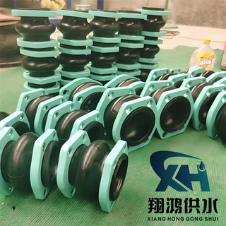 SAE方法兰橡胶软接头丁腈耐油K16-65软连接液压泵避震喉膨胀节