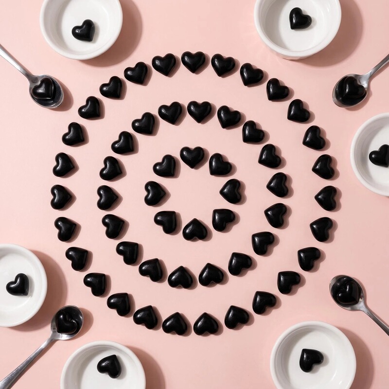 4mm Heart-Shaped Resin Rhinestones Popular Love Heart 3D Black Pearl Mini Colorful Flat-Back Rhinestones Nail Decorations