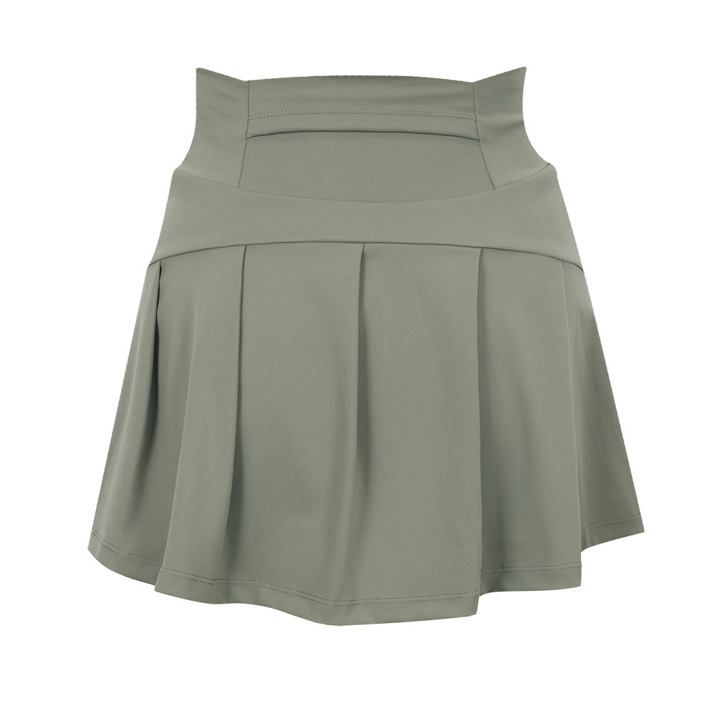 Falda de tenis de nailon estilo Lulu, de alta elasticidad, de seda helada, fina, transpirable, antiexposición, para yoga y deportes, para mujer.
