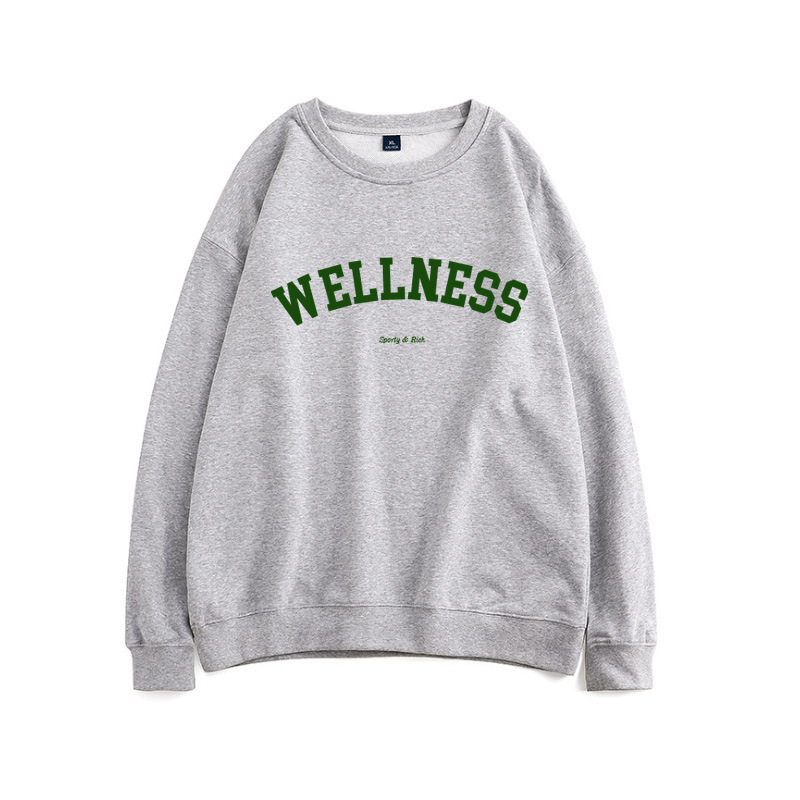 2022 Spring and Autumn Thick Top Women's sportyrich American-style Retro Fashionable All-match Long-sleeved Sweater Trendy Couple