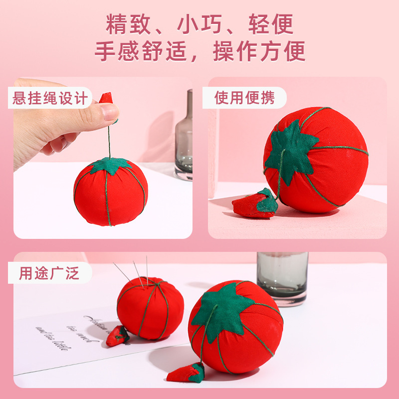 赤いトマトの針は家庭用の手作りのdiyの針を挿します。|undefined