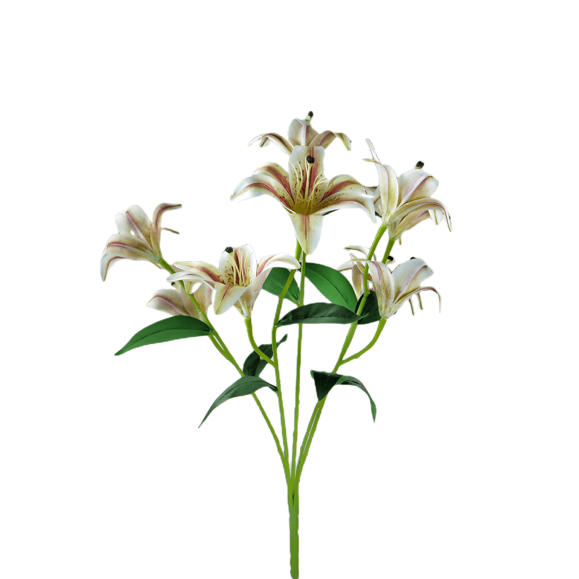 Simulación 9-cabeza lirio ramo 3D impresión PU Lily Home Hotel Decoración Accesorios de tiro flor falsa al por mayor