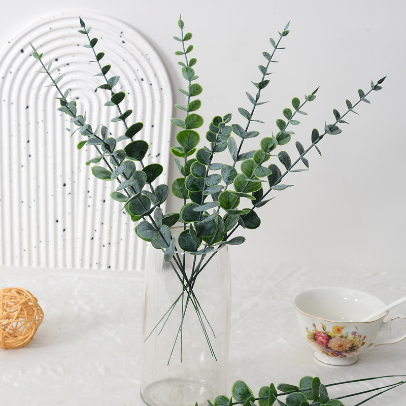 Amazon Cross-border simulated single eucalyptus leaf, eucalyptus leaf floral art, California money leaf, wedding and home decoration