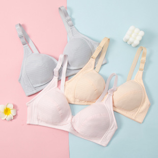 Nursing Bra Pure Cotton Maternity Underwear Breastfeeding Bra Large Size Breast Milk Postpartum Pregnancy Bra Summer Lace Trim