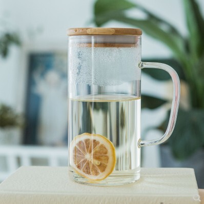 Glass with Holder Transparent Household Hospitality Personal Living Room Tea Cup Green Tea Family Drinking Cup with Lid