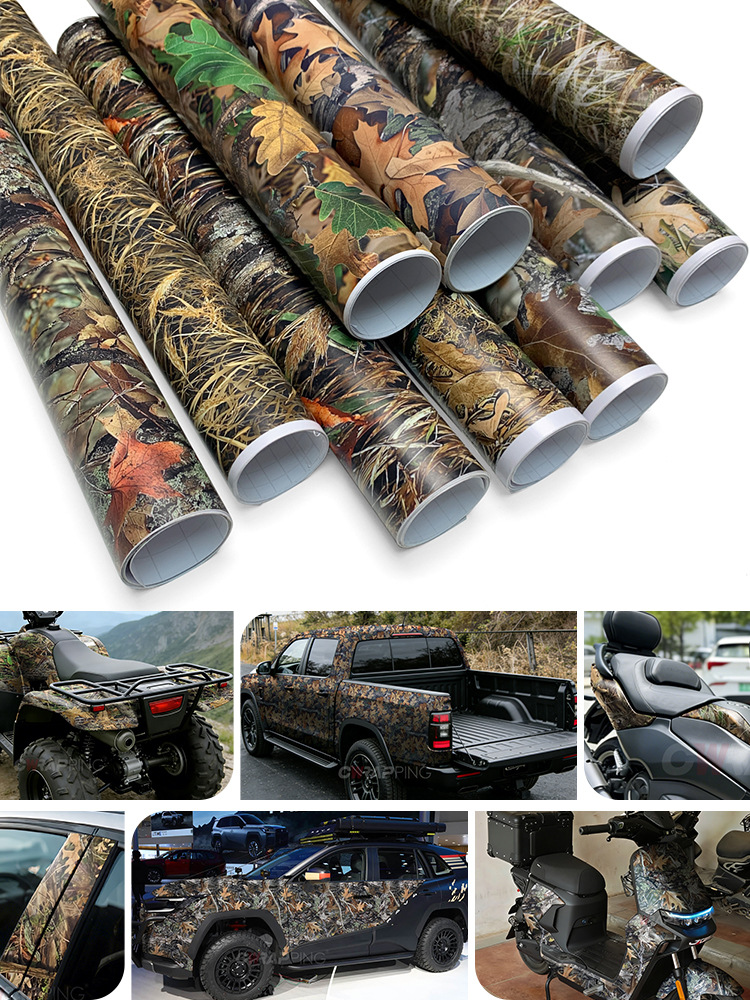 2026 New Model Leafy Thatch Jungle Bionic Camouflage Outdoor Camping Waterproof Decorative Camouflage Self-Adhesive Easy to Apply
