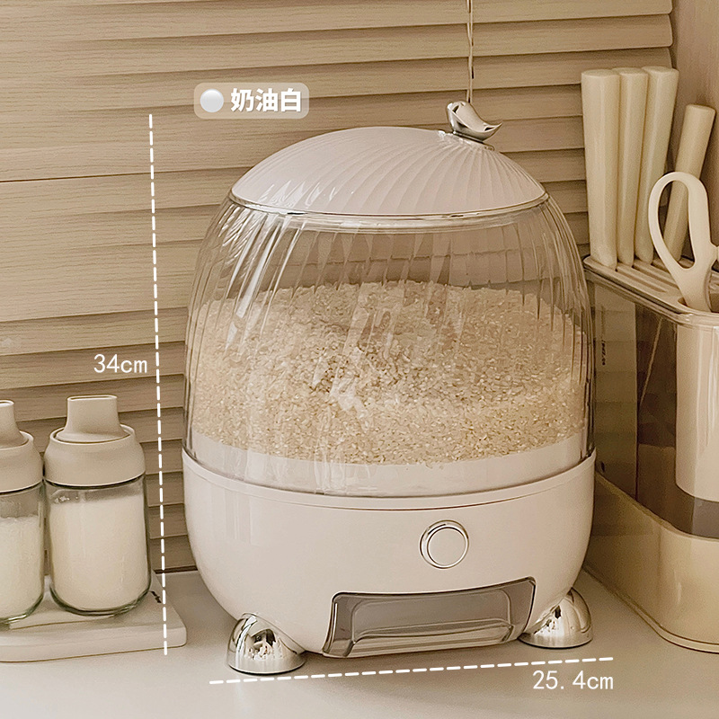 Cubo de arroz hogar a prueba de insectos a prueba de humedad sellado de calidad alimentaria olla de arroz caja de almacenamiento de arroz de granos tipo prensa