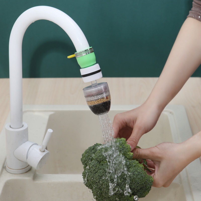 Co-run kitchen faucet six-layer filter splash-proof shower 360-degree rotating removable and washable universal joint extender