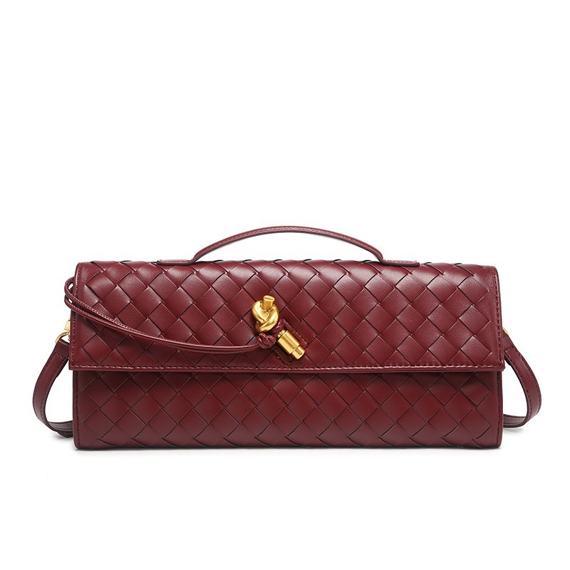 2025 New Woven Bag Shoulder Baguette Bag Niche Luxury Horizontal Clutch Evening Bag Versatile Commuter Crossbody Bag - Thumbnail 2