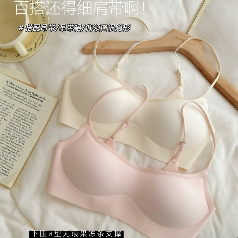 Low-neck invisible seamless women's bra with fixed cups, enhancing and slimming effect, no underwire, low-cut half-cup soft support bra Low-neck invisible seamless women's bra with fixed cups, enhancing and slimming effect, no underwire, low-cut half-cup soft support bra