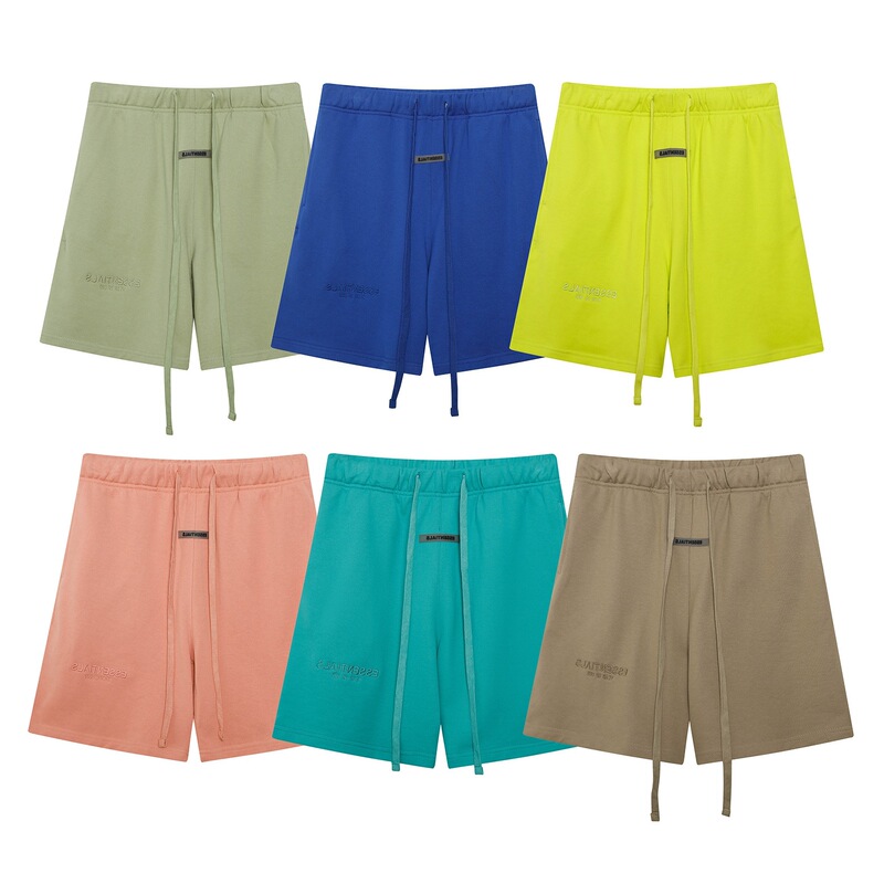 New Multi-Line Essentials Double-Row Flocked Shorts Trendy High Street Loose Pants for Men and Women