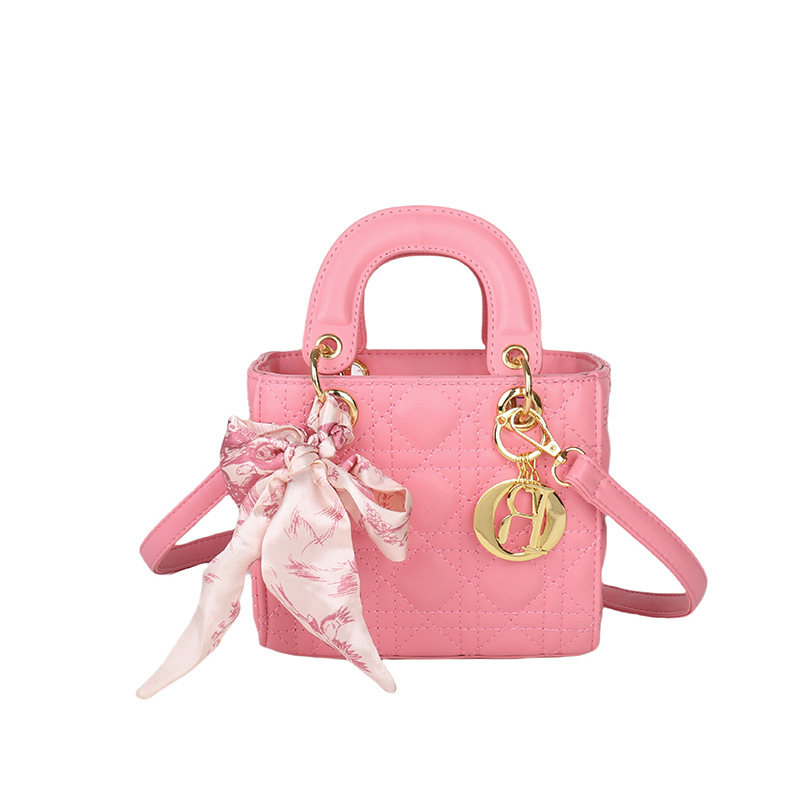 Daifei bordado bolso cuadrado pequeño bolso de moda pañuelo de seda para mujeres bolso lingge Senior nicho 2025 nuevo bolso para niños