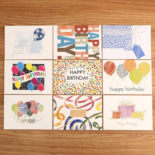 Simple business birthday greeting card, stylish children's blessing and thank you card