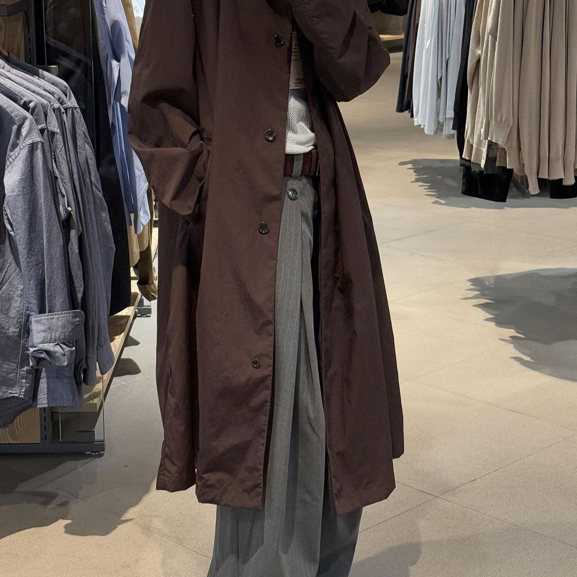 Extremely Stylish Brown Mid-length Trench For Women, 2026 New Casual Korean-style Loose Coat_voghion.com