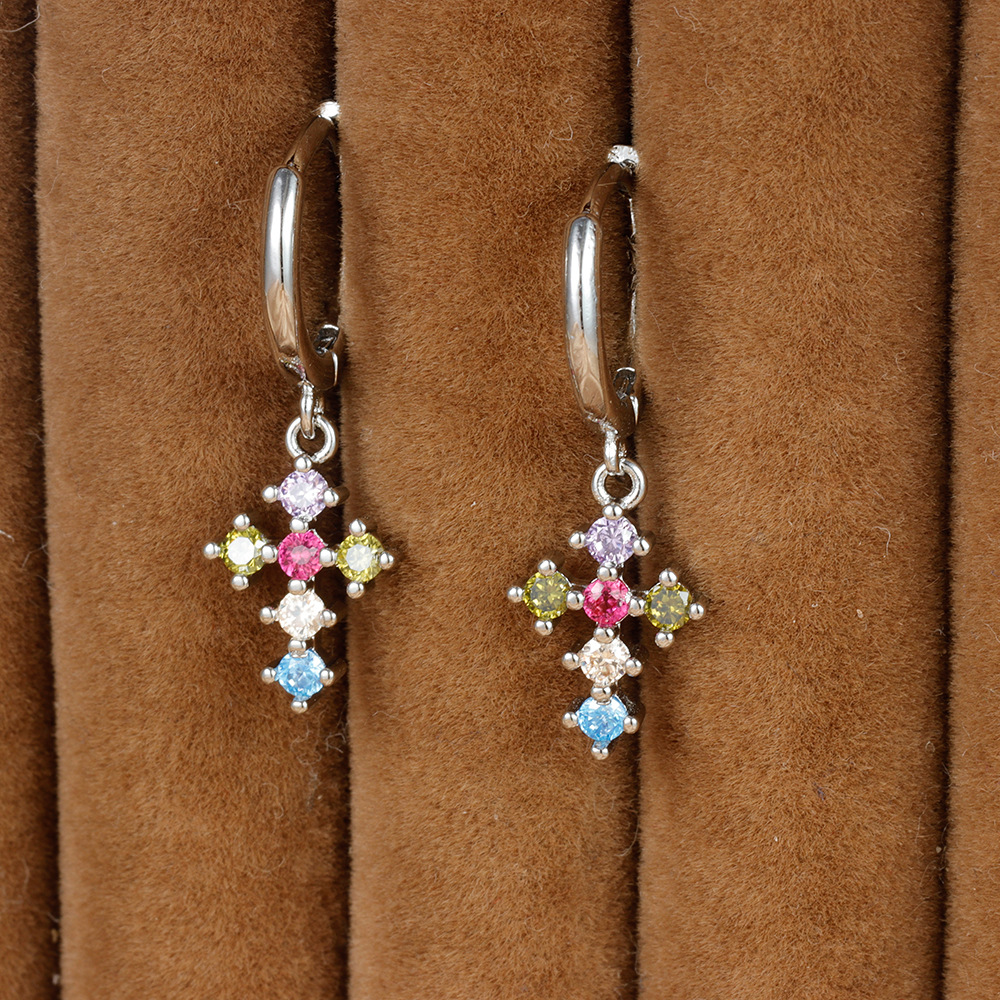10g Weight Copper Ear Needle Material Zircon Inlay Material Charm Sleeper Hoop Earrings, Drop Earrings Classification 1 Pair Quantity Daily Occasion Copper Material Geometric Pattern Women's Gender Plating Design IG Style Style 1 Pair IG Style Geometric Plating Copper Zircon Drop Earrings 5