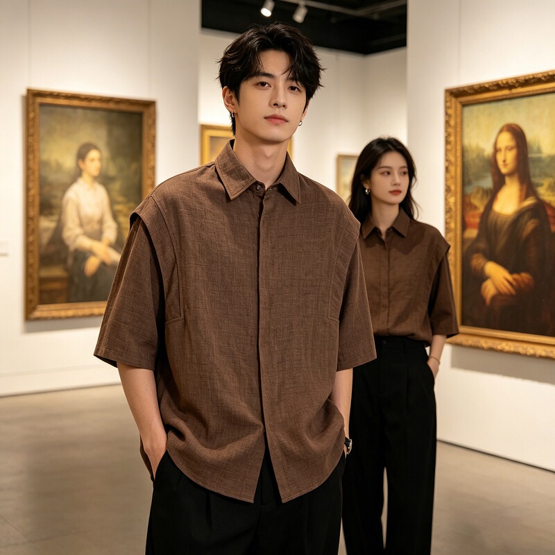 Hong Kong Style Model 8 Summer Short-Sleeve Designer Cool Shirt Trendy Hot Item Hong Kong Style Model 8 Summer Short-Sleeve Designer Cool Shirt Trendy Hot Item