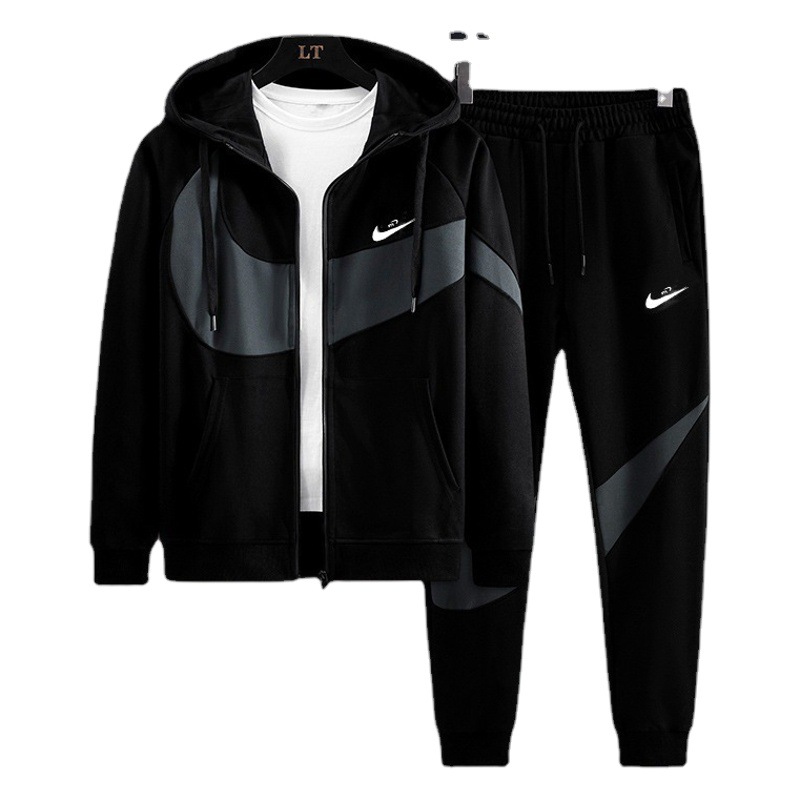 Conjunto Deportivo 2025 Nuevo Otoño Traje Casual para Hombre Chaqueta con Capucha Pantalones Jogger Conjunto de Dos Piezas Ropa para Hombre