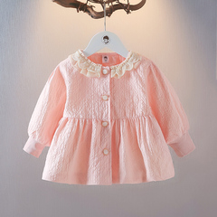 Girls' Spring and Autumn 2024 Newborn Baby Coat Princess Dress Open Top Girl Baby Spring Medium Length Windbreaker
