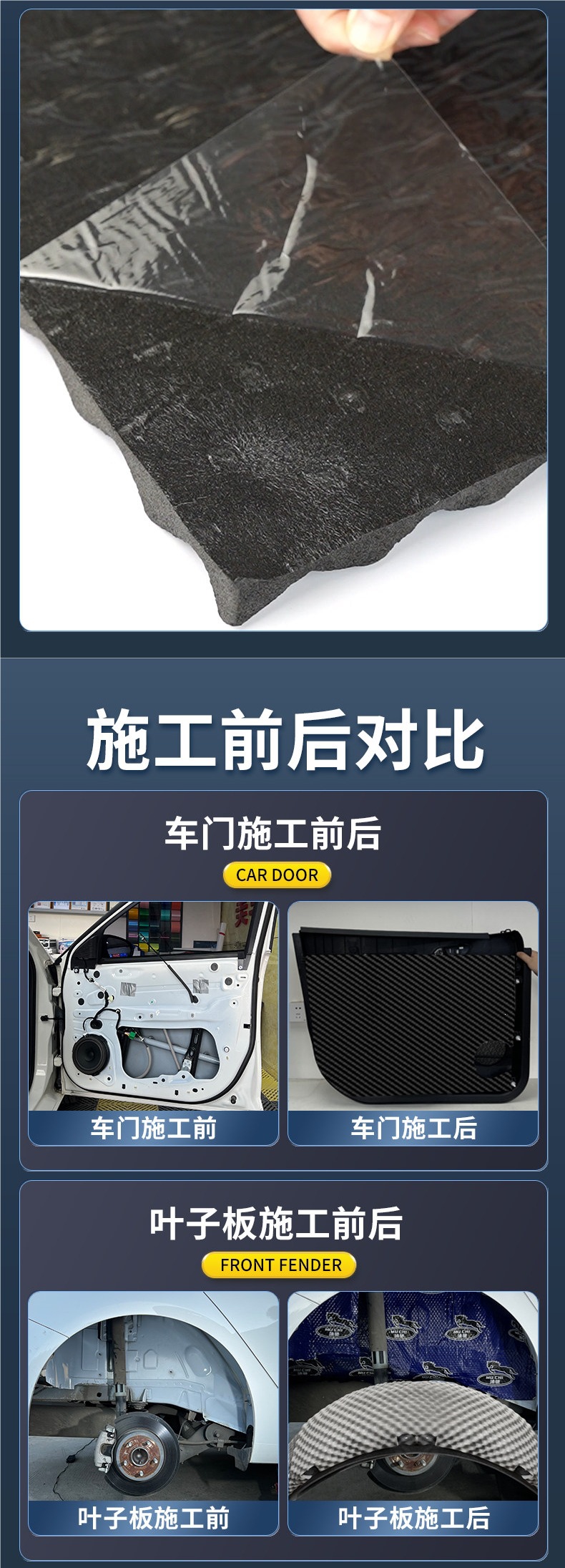 Car soundproofing foam, wave-shaped egg foam, self-adhesive, for all four doors, trunk, tires, fenders, and interior lining, absorbs sound and reduces noise