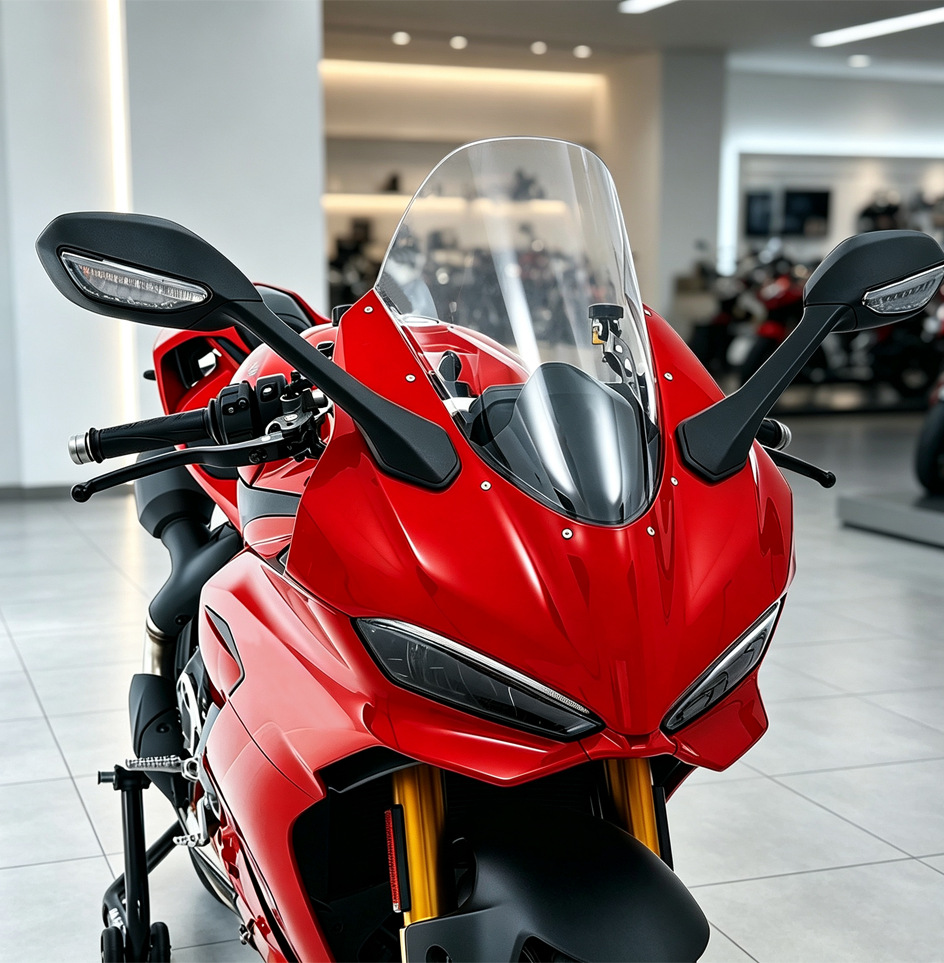 Suitable for Ducati Panigalev2 Modified Windshield, Heightened Racing Windscreen Glass Visor 25-26