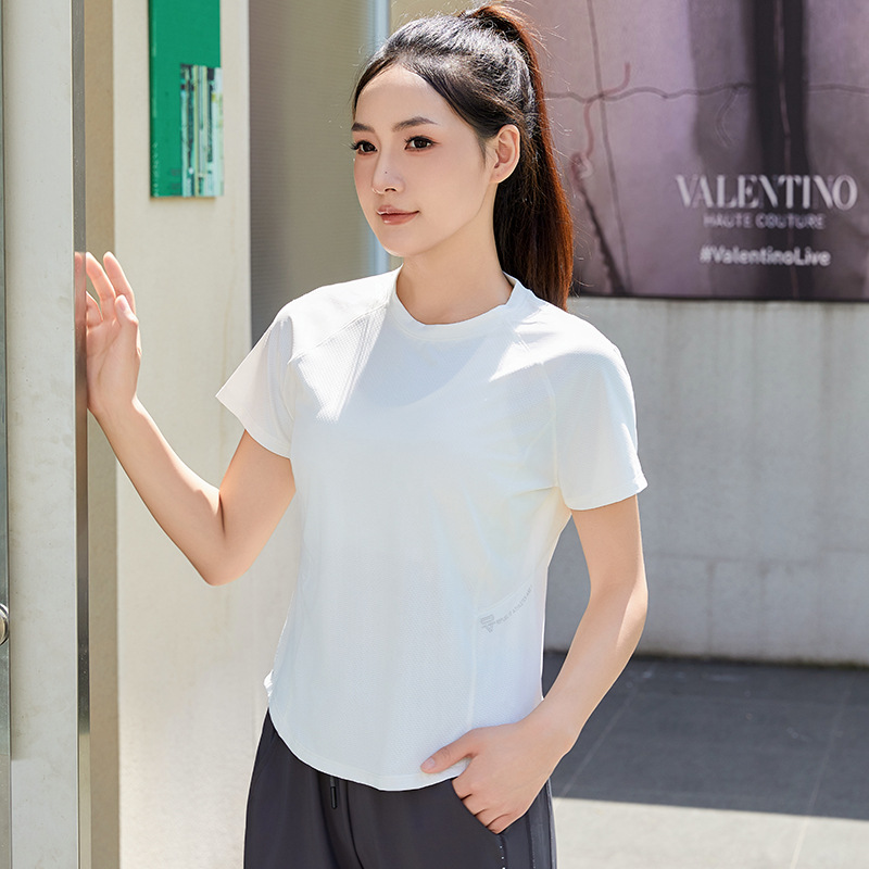 Quick-drying Yoga Suit Top Women's Summer Pilates Training Short-sleeved Loose Slimming Morning Run Aerobics Sports T-shirt