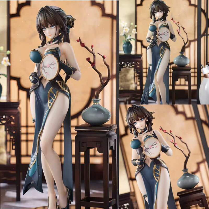 Honkai Star Rail Chinese Style Cheongsam Ruan Mei Figure Two-Dimensional Beautiful Girl Model Toy Desktop Case Ornament