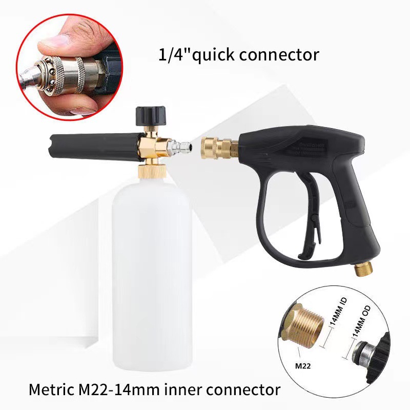 High pressure cleaner PA foam pot 1/4 quick insert universal spray gun household M22-14mm/15mm car wash water gun