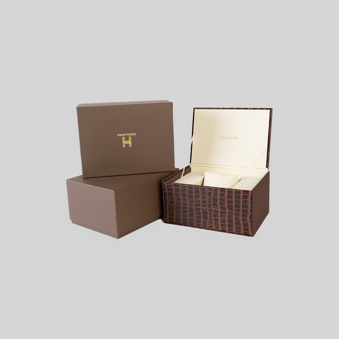 精美手表礼盒 PU皮手表盒 贴皮木盒 手表盒枕头