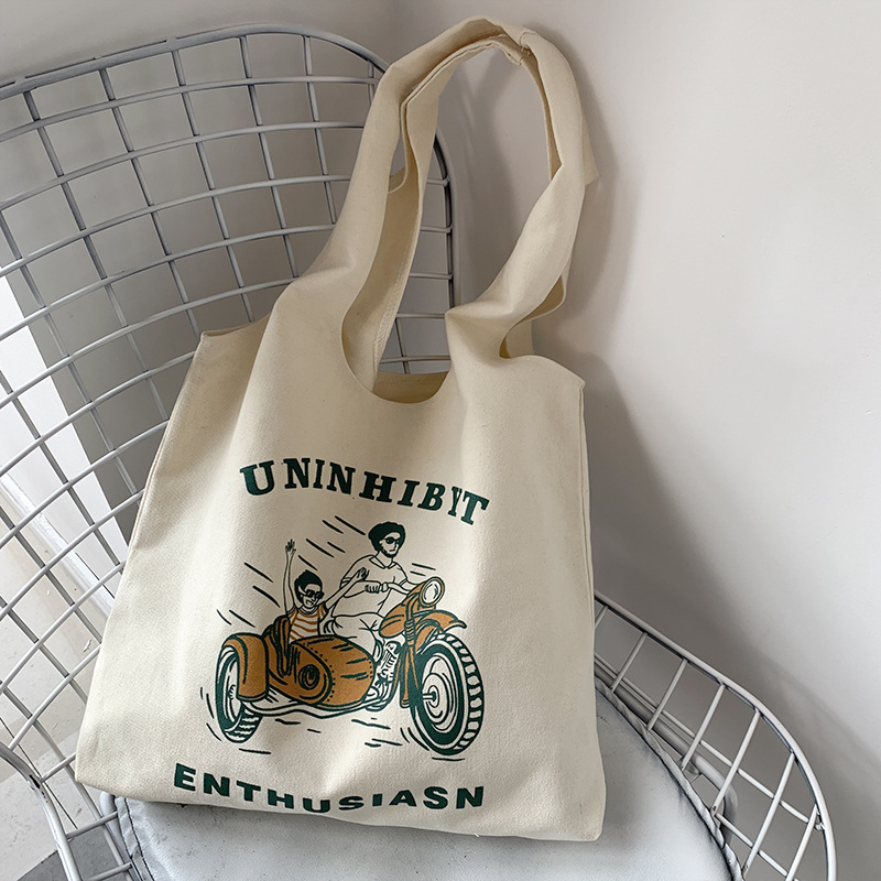 Nueva bolsa de lona de las mujeres de verano nicho de arte suplemento auto-estudio de viaje de gran capacidad de la clase de estudiante bolsa de libros de lona image 8